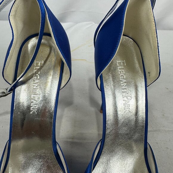 Elegant Park Blue Pointed-Toe High Heels Ankle Strap 3.5-Inch Stiletto Womens 8 - Picture 2 of 10